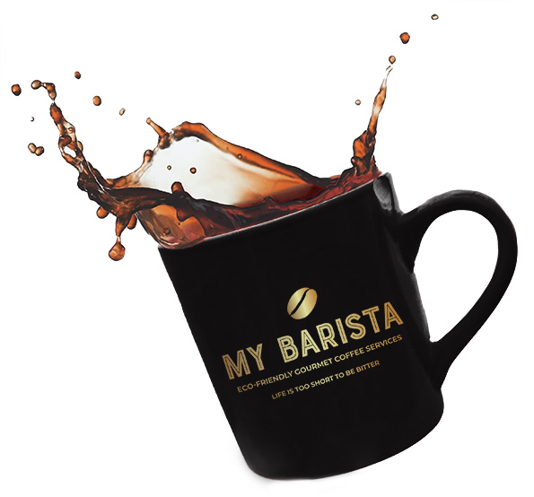 My barista logo on a cup of coffee